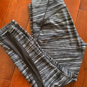 Lulu lemon black/grey mesh leggings.